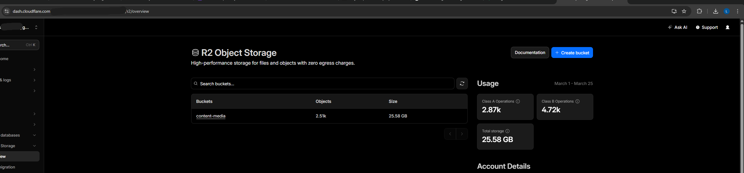 Cloudflare R2 storage bucket